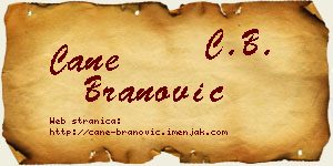 Cane Branović vizit kartica